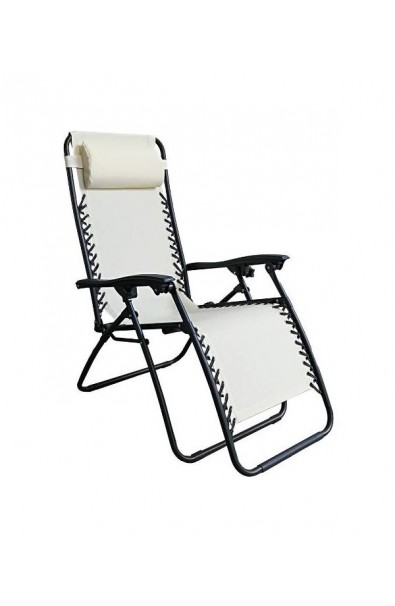 Sedia a sdraio pieghevole in acciaio grigio